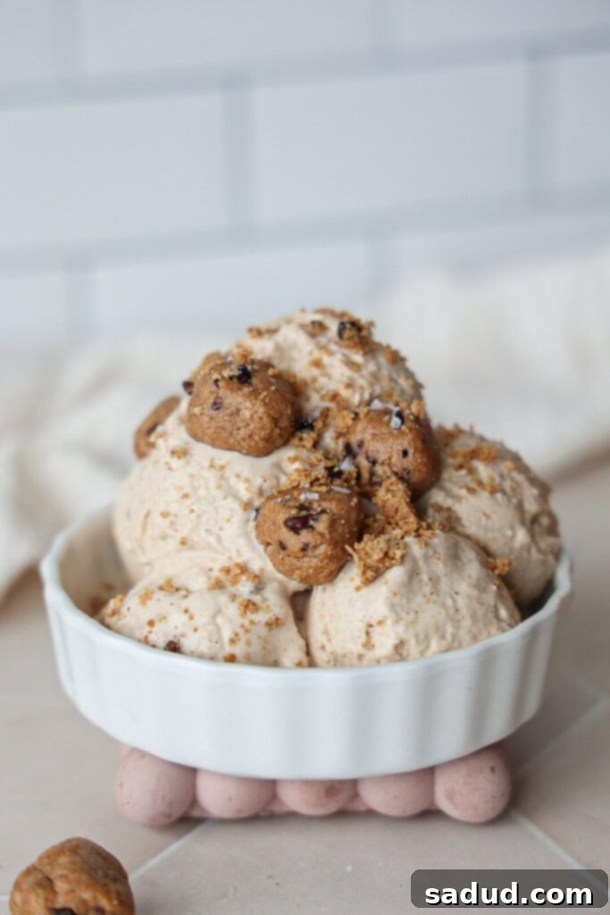 Healthy cookie dough frozen yogurt/ice cream.