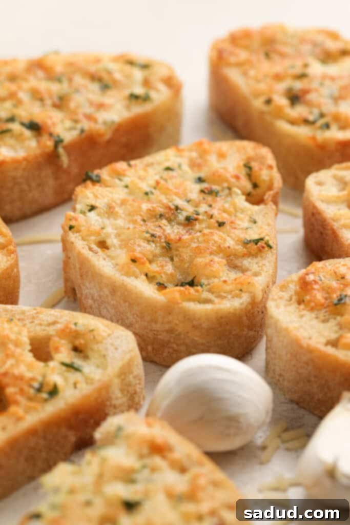 Crispy Air Fryer Garlic Bread 3 Multiple slices of air fryer garlic bread