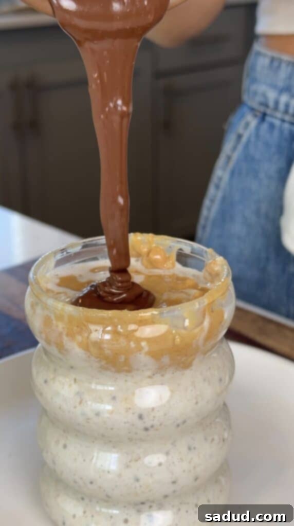 How to make peanut butter overnight oats, step 3: adding toppings.