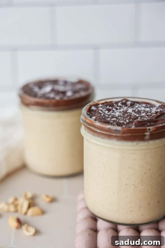 Peanut butter mousse without eggs.