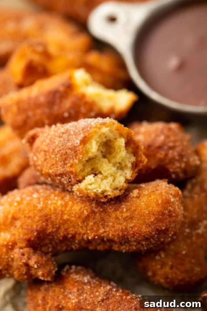 Guilt-Free Churros 3 Close up photo showing inside of keto churros