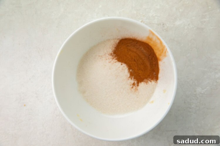 Cinnamon and Swerve Brown in a white bowl on a marble background