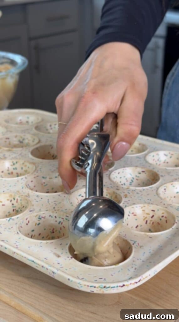 Step-by-step image of combining yogurt bite ingredients in a bowl.