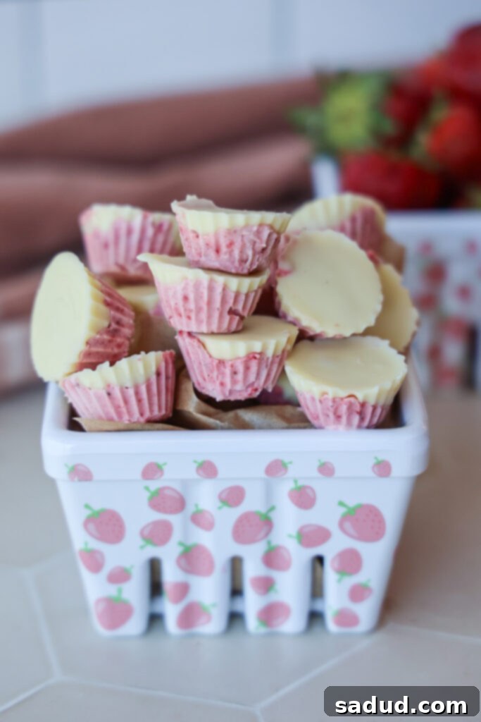 A beautifully arranged serving of chocolate strawberry yogurt clusters on a plate.