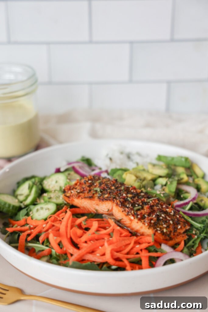 Whip Up Wellness: 9+ Vibrant Salad Recipes 8 Healthy salad recipe - salmon nourish bowl