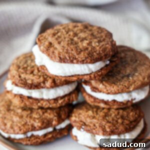 Gluten-Free Homemade Oatmeal Creme Pies on a plate.