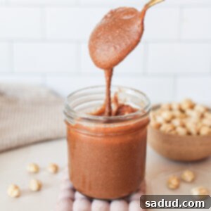 A jar of healthier, vegan homemade nutella.