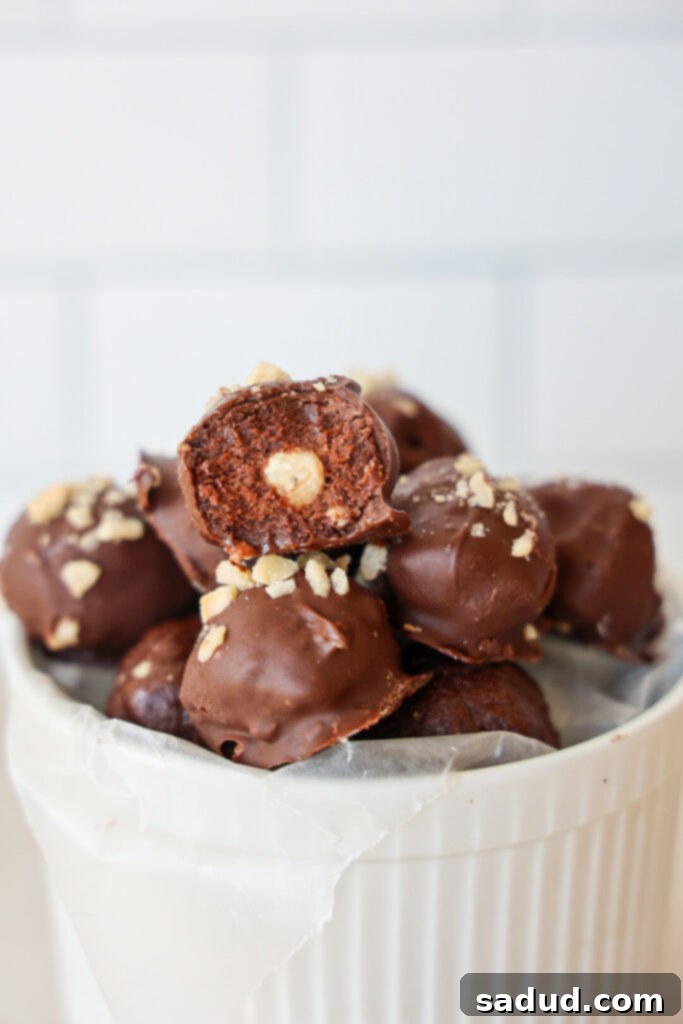 A bowl of healthy homemade, vegan Ferrero Rocher.