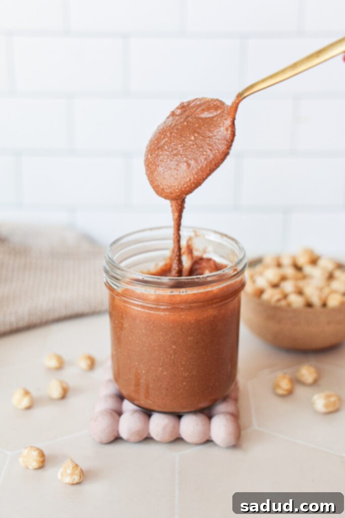 A jar of homemade nutella.