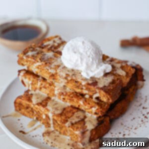 Delicious Pumpkin Spice French Toast sticks on a plate