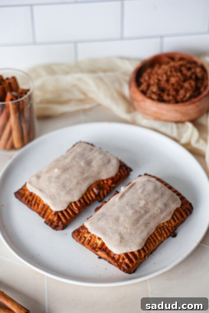 Paleo brown sugar cinnamon pop tarts with icing.