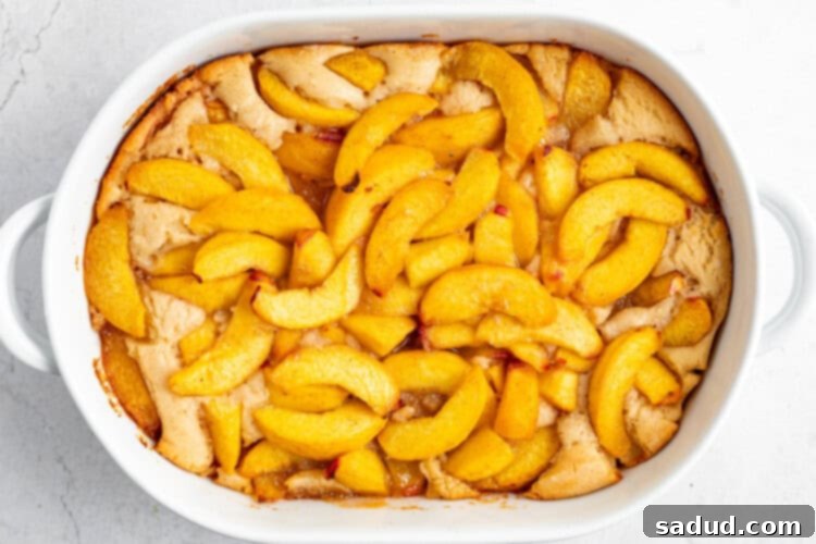 Vegan-Peach-Cobbler-Process-Photo-4-2 - assembled cobbler ready for baking
