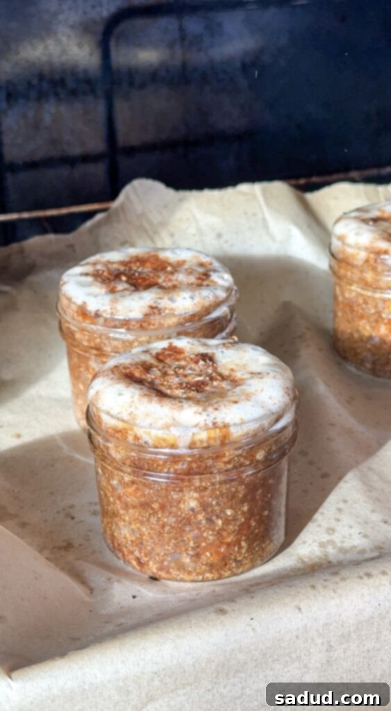 Apple Crisps in Jars 4 Apple pie in a jar with caramel drizzle