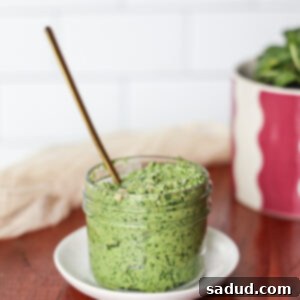 Homemade Superfood Pesto in a jar.